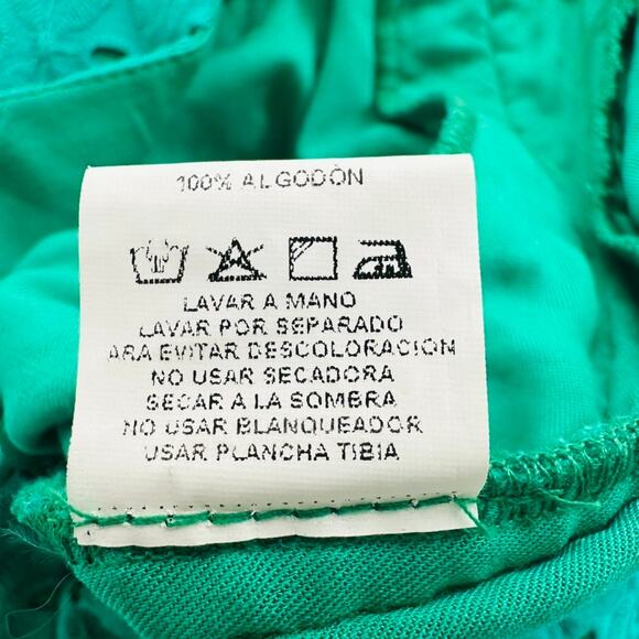 Vicky Tcherassi Green Eyelet Shorts Size Small High Waist Dressy Beach Vacation - Picture 6 of 7